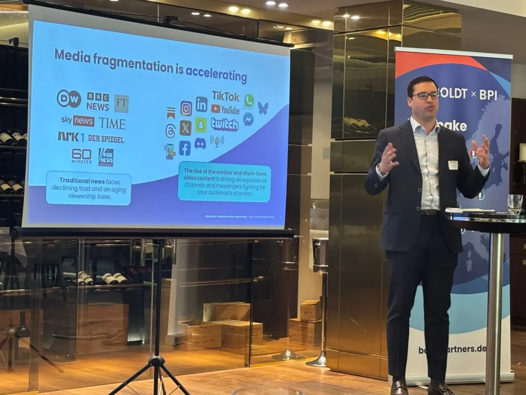 BPI President Ben LaBolt presenting in Berlin